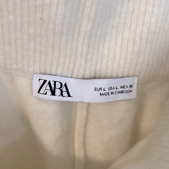 ZARA Knit Jogger Drawstring Wide Hem Wool Blend, Size L - Picture 7 of 9